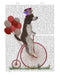 Springer Spaniel Brown and White on Penny Farthing