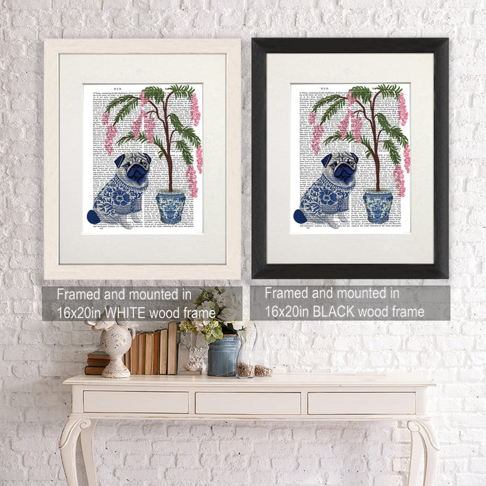 FabFunky Chinoiserie Pug and Cherry Blossom