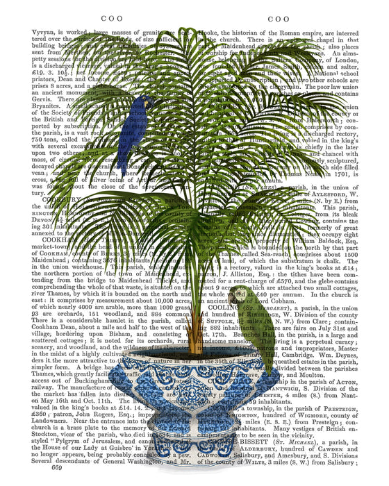 FabFunky Palm in Chinoiserie Pot and Parrots 1