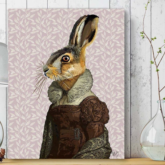 Madam Hare, Art Print, Canvas Wall Art | Canvas 18x24inch