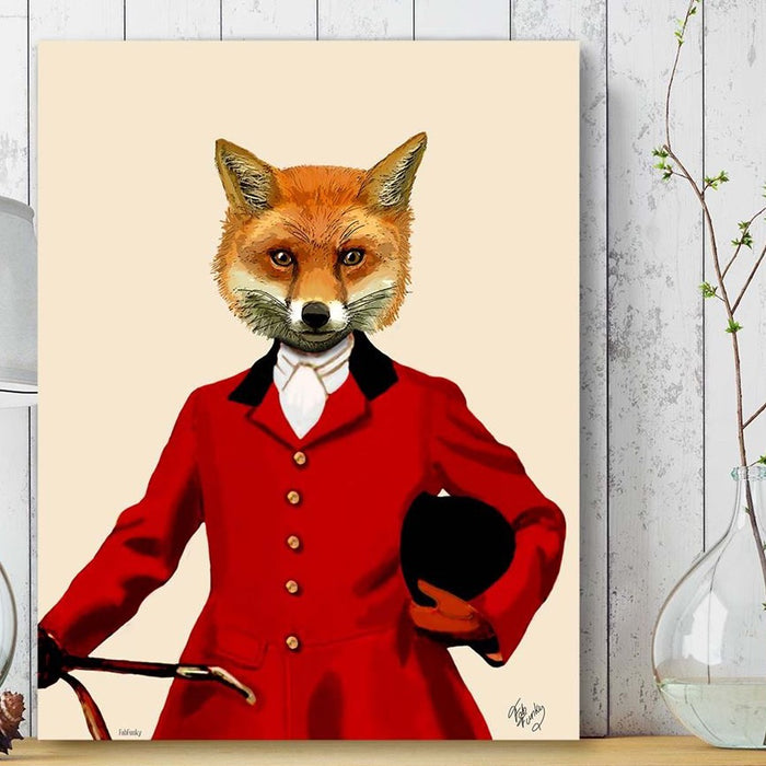 Fox Hunter 2, Portrait, Art Print, Canvas Wall Art | Canvas 28x40inch