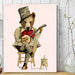 Banjo Bear, Animal Art Print, Wall Art | Canvas 18x24inch