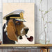Basset Hound Sea Dog, Dog Art Print, Wall art | Framed White