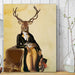 Deer and Chair, Full, Art Print, Canvas Wall Art | Canvas 18x24inch