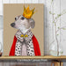 Greyhound Queen, Dog Art Print, Wall art | Framed White