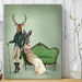 Mr Deer and Mrs Rabbit, Art Print, Canvas Wall Art | Canvas 28x40inch