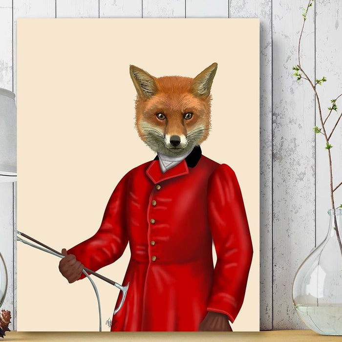 Fox Hunter 3, Portrait, Art Print, Canvas Wall Art | Print 18x24inch