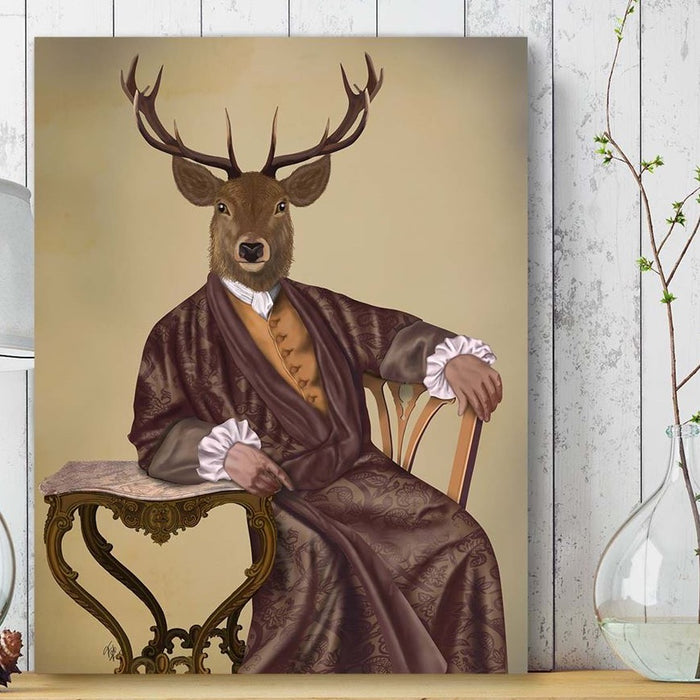 Illustrious Deer, Art Print, Canvas Wall Art | Print 18x24inch