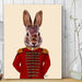 Military Rabbit in Red, Art Print, Canvas Wall Art | Print 18x24inch