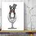 French Bulldog in Wine Glass, Dog Art Print, Wall art | Canvas 11x14inch