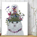 Cat, White with Butterfly bell jar, Art Print, Canvas Wall Art