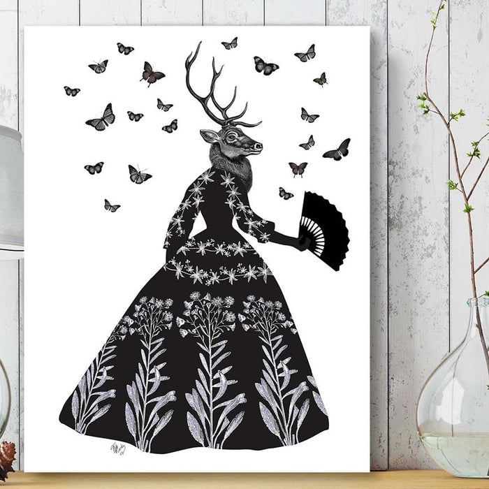 Black Deer, Animal Art Print, Wall Art | Canvas 11x14inch