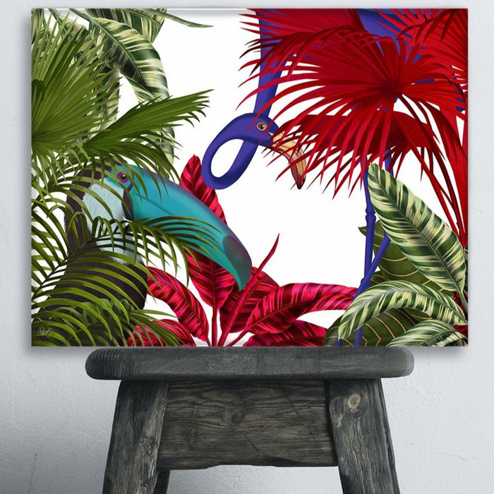 Toucan And Flamingo, Bird Art Print, Wall Art | Print 24x36in