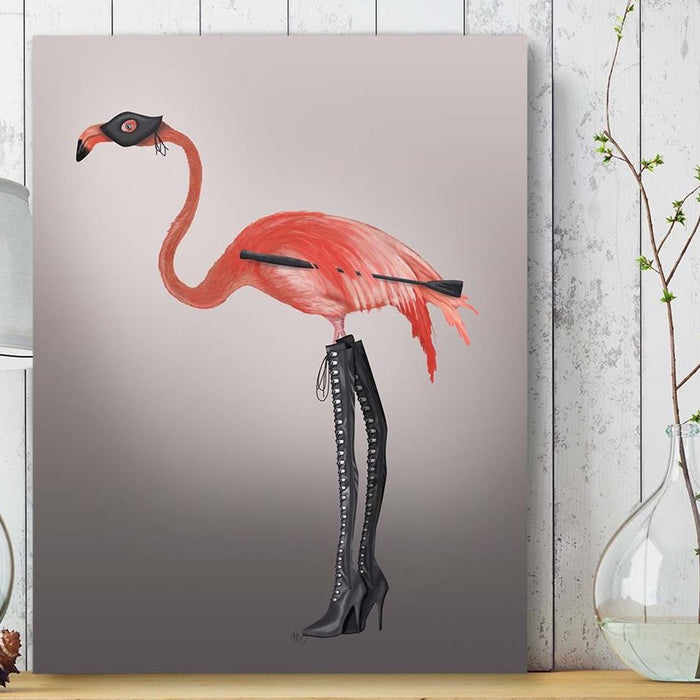 Flamingo with Kinky Boots, Bird Art Print, Wall Art | Print 24x36in