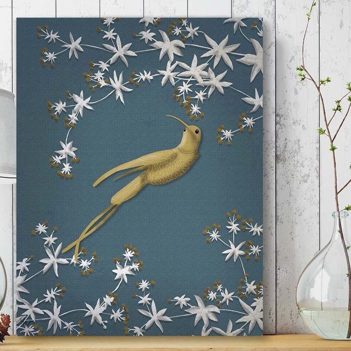Golden Hummingbird 2, Bird Art Print, Wall Art | Print 24x36in