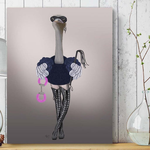 Ostrich with Kinky Boots, Bird Art Print, Wall Art | Print 24x36in