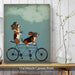 Basset Hound Tandem, Dog Art Print, Wall art | Canvas 11x14inch