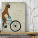 Boxer on Bicycle, Dog Art Print, Wall art | Canvas 11x14inch
