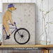 Labrador Yellow on Bicycle, Dog Art Print, Wall art | Canvas 11x14inch