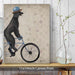 Poodle on Bicycle, Black, Dog Art Print, Wall art | Canvas 11x14inch