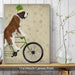 St Bernard on Bicycle, Dog Art Print, Wall art | Canvas 11x14inch