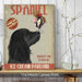 Cocker Spaniel, Black, Ice Cream, Dog Art Print, Wall art | Canvas 11x14inch