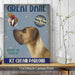 Great Dane, Tan, Ice Cream, Dog Art Print, Wall art | Canvas 11x14inch