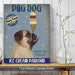 Pug, Fawn, Ice Cream, Dog Art Print, Wall art | Canvas 11x14inch