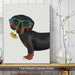 Dachshund Flower Glasses, Dog Art Print, Wall art | Canvas 11x14inch