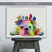 English Bulldog and Birds, Rainbow Splash, Dog Art Print, Wall art | Canvas 11x14inch