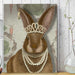 Rabbit and Pearls, Portrait, Art Print, Canvas Wall Art | Print 18x24inch