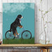 Bernese on Bicycle - Sky, Dog Art Print, Wall art | Framed White
