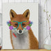 Fox and Flower Glasses, Art Print, Canvas Wall Art | Print 18x24inch