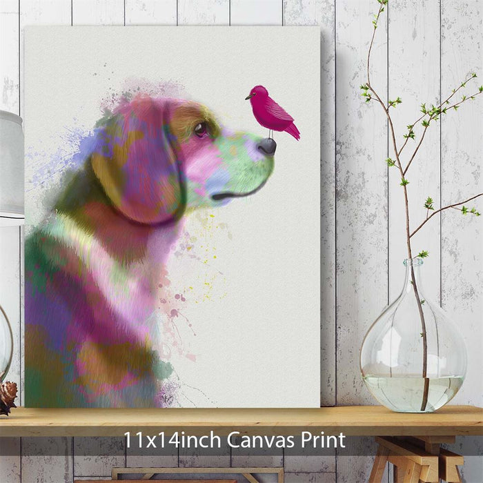 Beagle Rainbow Splash, Dog Art Print, Wall art | Canvas 11x14inch