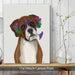 Boxer and Flower Glasses, Dog Art Print, Wall art | Canvas 11x14inch