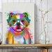English Bulldog Rainbow Splash, Dog Art Print, Wall art | Canvas 11x14inch