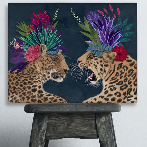 Hot House Leopards, Pair, Dark, Art Print