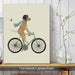 Labrador Yellow in Flying Helmet on Bicycle, Dog Art Print, Wall art | Canvas 11x14inch