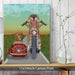 Golden Retriever Chopper and Sidecar, Dog Art Print, Wall art | Canvas 11x14inch