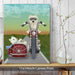 Westie Chopper and Sidecar, Dog Art Print, Wall art | Canvas 11x14inch
