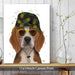 Beagle and Bucket Hat, Dog Art Print, Wall art | Canvas 11x14inch