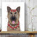 German Shepherd Edelweiss, Dog Art Print, Wall art | Canvas 11x14inch