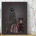 Black Cat and Rottweiler, Art Print, Canvas Wall Art