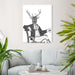 Portrait of Distinguished Deer, Limited Edition Print of drawing | Ltd Ed Canvas 28x40inch