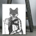 The Masked Fox, Limited Edition Print of drawing | Ltd Ed Canvas 28x40inch