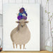 Sheep with Wool Hat, Full, Animal Art Print, Wall Art | Framed Black