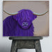 Highland Cow 5, Purple, Portrait, Animal Art Print | Framed Black