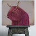 Highland Cow 4, Pink, Portrait, Animal Art Print | Framed Black
