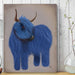 Highland Cow 2, Blue, Full, Animal Art Print | Framed Black