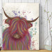 Highland Cow 3, Multicolour, Portrait, Animal Art Print | Framed Black